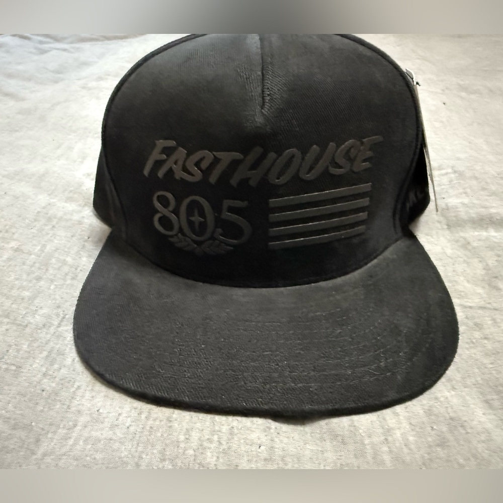 Black Fasthouse SnapBack cap sueded cotton